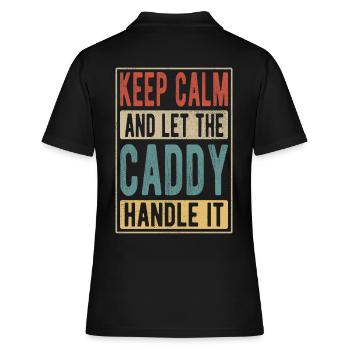Caddie Retro Geschenk - Frauen Polo Shirt - Schwarz - Hinten - Ailine (174cm)