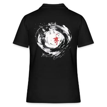 Cercle de calligraphie chinoise - Polo Femme - noir - Dos - Ailine (174cm)