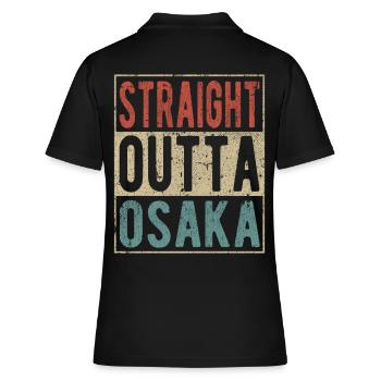 Straight Outta Osaka - Frauen Polo Shirt - Schwarz - Hinten - Ailine (174cm)