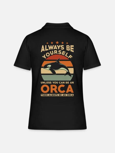 Orca Wal Spruch - Frauen Polo Shirt - Schwarz