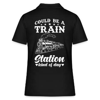 Train journey - Women's Polo Shirt - black - Back - Ailine (174cm)