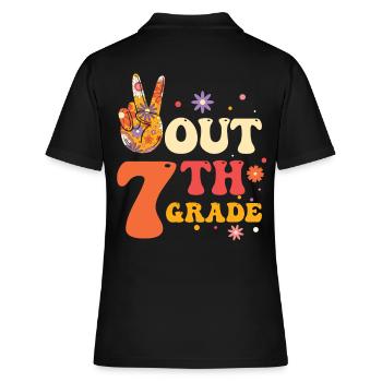 Peace Out 1. Klasse Letzter Schultag - Frauen Polo Shirt - Schwarz - Hinten - Ailine (174cm)