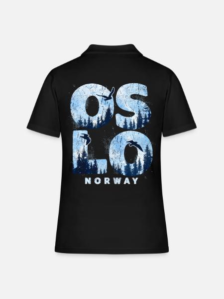 Oslo Norvège Vacances Souvenir - Polo Femme - noir