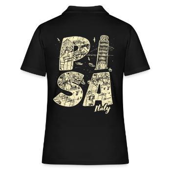Pisa Italien Souvenir Urlaub - Frauen Polo Shirt - Schwarz - Hinten - Ailine (174cm)