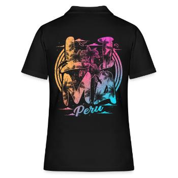 Lima Peru Souvenir Urlaub - Frauen Polo Shirt - Schwarz - Hinten - Ailine (174cm)