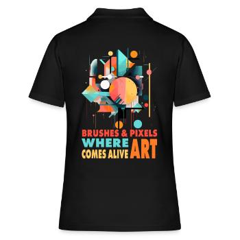 Digitale Kunst - Frauen Polo Shirt - Schwarz - Hinten - Ailine (174cm)