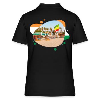 Goa Indien Souvenir - Frauen Polo Shirt - Schwarz - Hinten - Ailine (174cm)