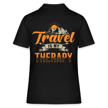 Travel Travel est ma thérapie - Polo Femme - noir - Dos - Ailine (174cm)