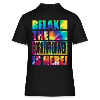 Forklift Driver Lustiger Spruch - Frauen Polo Shirt - Schwarz - Hinten - Ailine (174cm)