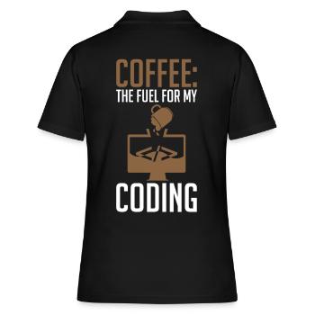 Coder Coffee Le carburant de mon codage - Polo Femme - noir - Dos - Ailine (174cm)