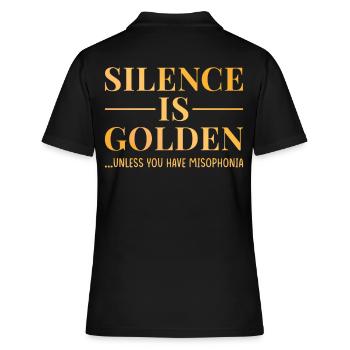 Misphonia Stille Ist Gold - Frauen Polo Shirt - Schwarz - Hinten - Ailine (174cm)