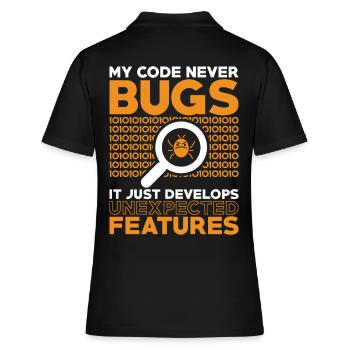 Programmer Developer Coder Code - Women's Polo Shirt - black - Back - Ailine (174cm)