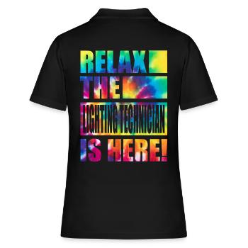Lighting Technician Funny Saying - Women's Polo Shirt - black - Back - Ailine (174cm)
