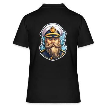 Matrose Alter Mann - Frauen Polo Shirt - Schwarz - Hinten - Ailine (174cm)