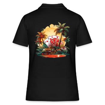 Kasino - Frauen Polo Shirt - Schwarz - Hinten - Ailine (174cm)