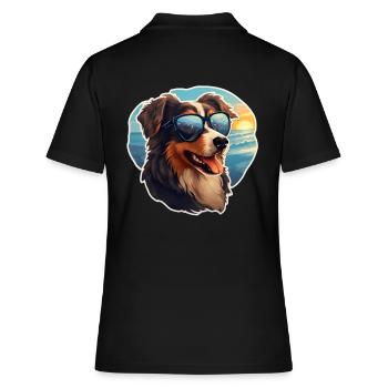 Chien avec des lunettes de soleil - Polo Femme - noir - Dos - Ailine (174cm)