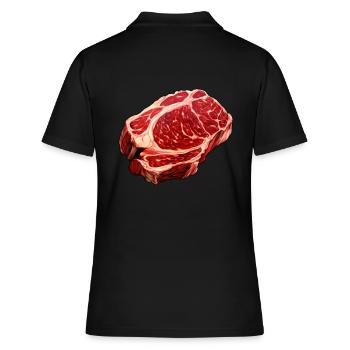 Steak Frisches Fleisch - Frauen Polo Shirt - Schwarz - Hinten - Ailine (174cm)