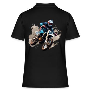 Moto de motocross - Polo Femme - noir - Dos - Ailine (174cm)