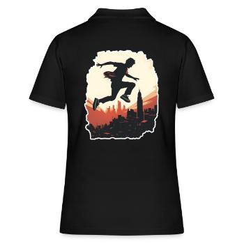 Parkour Freerunning - Polo Femme - noir - Dos - Ailine (174cm)