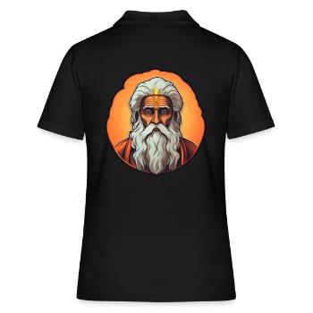 Guru Spiritueller Buddhismus - Frauen Polo Shirt - Schwarz - Hinten - Ailine (174cm)
