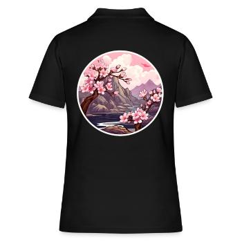 Cerisier en fleurs - Polo Femme - noir - Dos - Ailine (174cm)