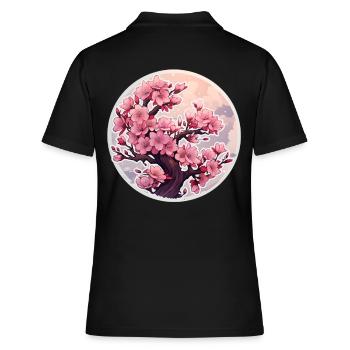 Cerisier en fleurs - Polo Femme - noir - Dos - Ailine (174cm)