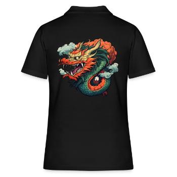 Dragon chinois - Polo Femme - noir - Dos - Ailine (174cm)