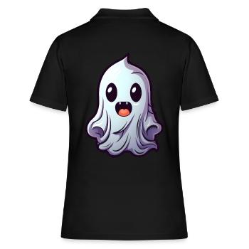 Cute Ghost Halloween - Women's Polo Shirt - black - Back - Ailine (174cm)