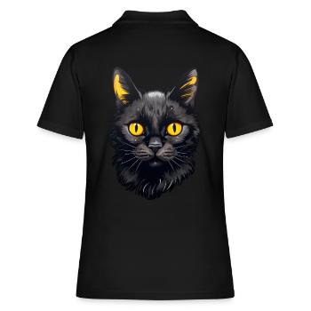Black Cat Face - Women's Polo Shirt - black - Back - Ailine (174cm)