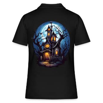 Maison hantée d’Halloween - Polo Femme - noir - Dos - Ailine (174cm)