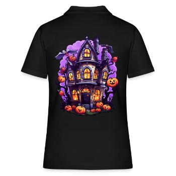 Bande dessinée Halloween Maison hantée - Polo Femme - noir - Dos - Ailine (174cm)