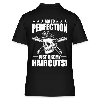 Cadeau d’anniversaire Barber Job - Polo Femme - noir - Dos - Ailine (174cm)