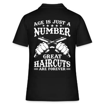 Cadeau d’anniversaire Barber Job - Polo Femme - noir - Dos - Ailine (174cm)