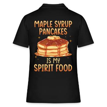 Les crêpes au sirop d’érable sont mon plat préféré - Polo Femme - noir - Dos - Ailine (174cm)