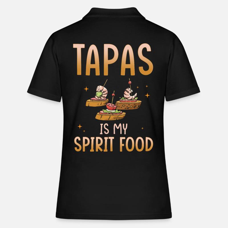 Les tapas sont mon plat préféré - Polo Femme - noir