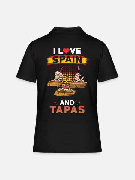 Tapas Espagne cuisine espagnole - Polo Femme - noir