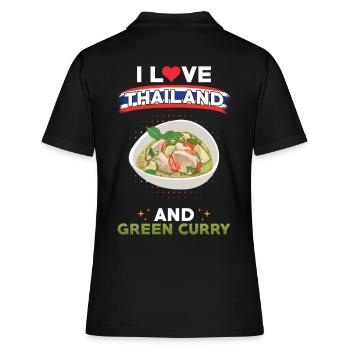 Green Curry Thailand Thai Küche - Frauen Polo Shirt - Schwarz - Hinten - Ailine (174cm)