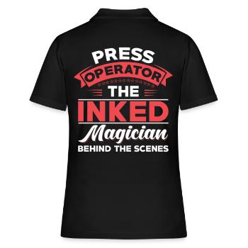 Press Operator Worker Job - Women's Polo Shirt - black - Back - Ailine (174cm)