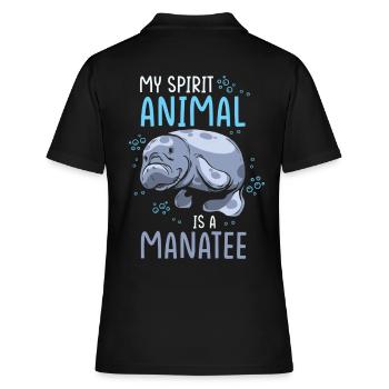 Lamantin Mon animal de pouvoir est un lamantin - Polo Femme - noir - Dos - Ailine (174cm)