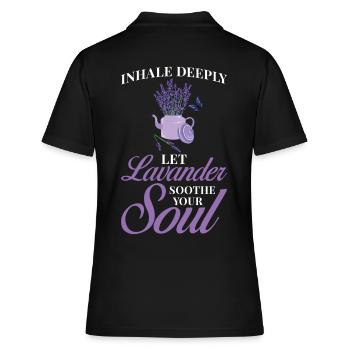 Lavender Lavender Flower Essential Oil Lavender Scent - Women's Polo Shirt - black - Back - Ailine (174cm)
