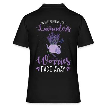 Lavender Lavender Flower Essential Oil Lavender Scent - Women's Polo Shirt - black - Back - Ailine (174cm)