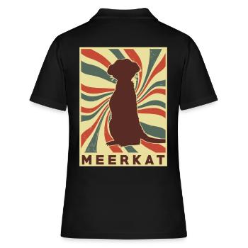 Suricate Rétro Vintage - Polo Femme - noir - Dos - Ailine (174cm)