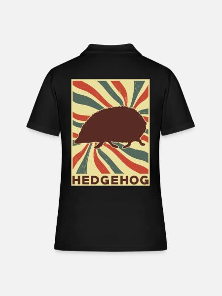 Igel Retro Vintage - Frauen Polo Shirt - Schwarz