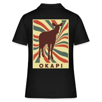 Okapi Retro Vintage - Women's Polo Shirt - black - Back - Ailine (174cm)