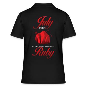 Geburtsstein Juli Rubin - Frauen Polo Shirt - Schwarz - Hinten - Ailine (174cm)