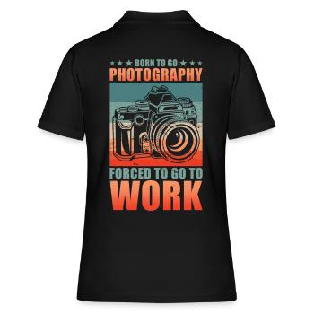 Photographe Né pour photographier pour travailler - Polo Femme - noir - Dos - Ailine (174cm)
