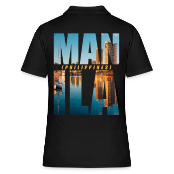 Manila Philippinen Souvenir - Frauen Polo Shirt - Schwarz - Hinten - Ailine (174cm)