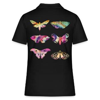 Motte TIE DYE Vintage Motten - Frauen Polo Shirt - Schwarz - Hinten - Ailine (174cm)