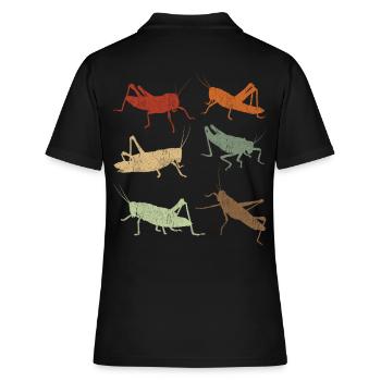 Grasshopper Retro Vintage Grasshoppers - Women's Polo Shirt - black - Back - Ailine (174cm)