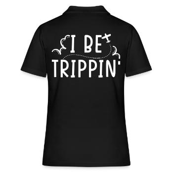 Voyage Voyage Je suis un trippin' - Polo Femme - noir - Dos - Ailine (174cm)